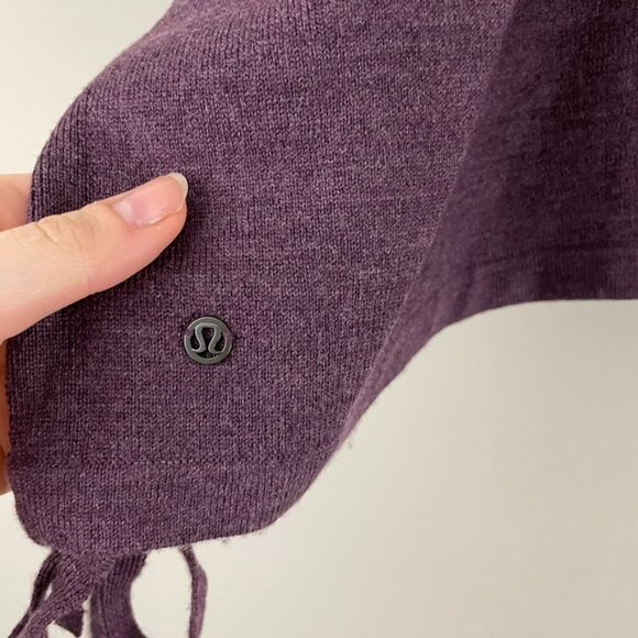 Lululemon All In A Day Hooded Poncho Sweater Black Cherry One Size - Picture 4 of 5